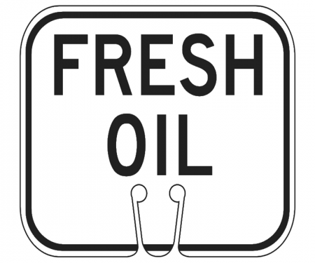 Top Sign for safety cones, White, Fresh Oil