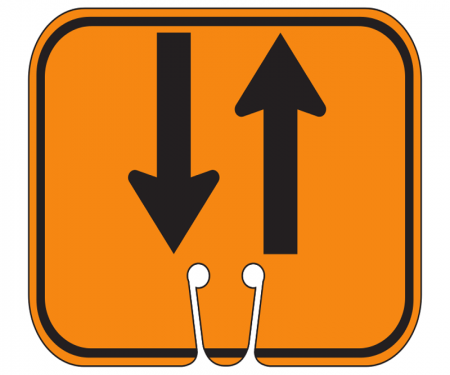 Top Sign for safety cones, orange, Two Way