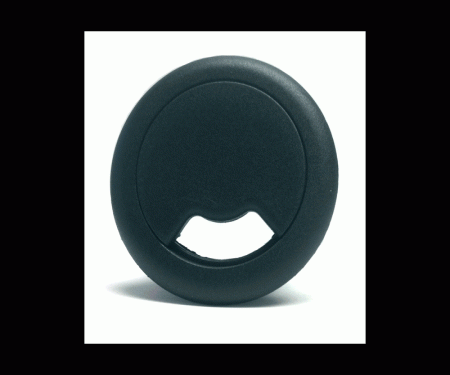 Small black desk grommet 3d rotating gif  Small black desk grommet 3d rotating gif