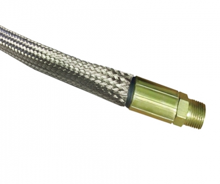 2" x 72" long Aluminized Wire cable loom heat sleeve braided steel sheath tube 