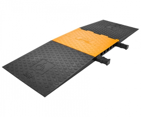 Titan ADA Cable Protector Ramp - 5 Channels - Yellow Lid / Black Base - Heavy Duty Polyurethane Titan ADA Cable Protector Ramp - 5 Channels - Yellow Lid / Black Base - Heavy Duty Polyurethane