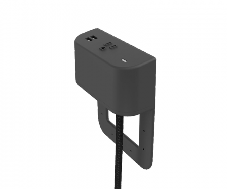 Tully in furniture charging hub 2 inch tail black plastic with chevron black and storm cord  Tully in furniture charging hub 2 inch tail black plastic with chevron black and storm cord