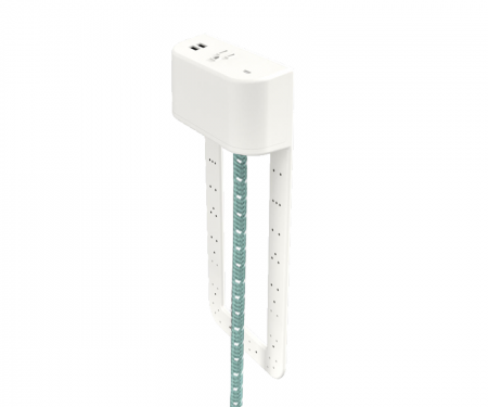 Tully in furniture charging hub 9 inch tail white plastic with dusk and pinstripe cord Tully in furniture charging hub 9 inch tail white plastic with dusk and pinstripe cord