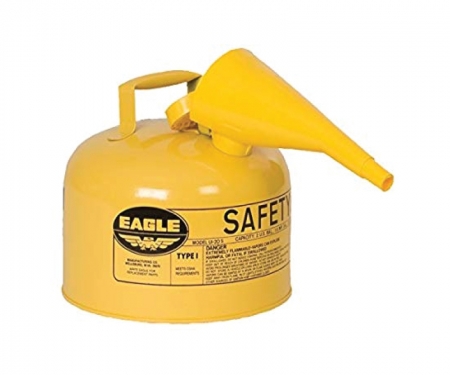 ui-25-fsy eagle safety can with funnel type 1 diesel can 2.5 gallon yellow ui-25-fsy eagle safety can with funnel type 1 diesel can 2.5 gallon yellow