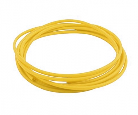 Rolled up cut lengths of 2:1 heat shrink tubing, Yello