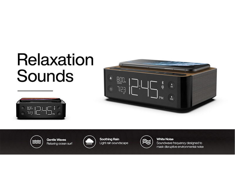 NonStop™ Station A Alarm Clock with Wireless Charging, Bluetooth