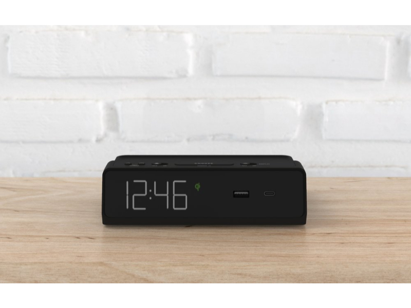 NonStop™ Station W Alarm Clock with QI Wireless Charging and Dual USB