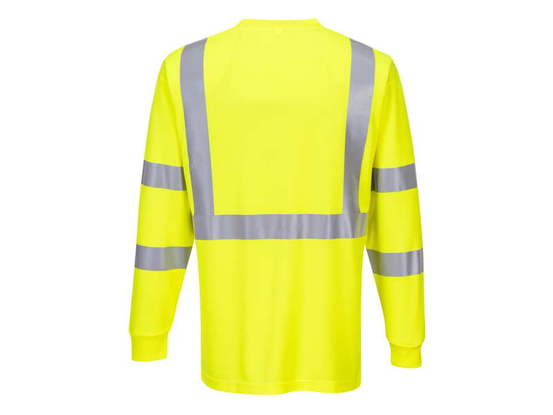Hi Vis Long Sleeve TShirt (Rib Cuff) Hi Vis Shirt