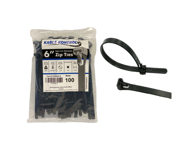 50 lb Trigger Style 100 pack Test, Kable Kontrol Releasable Cable Ties 