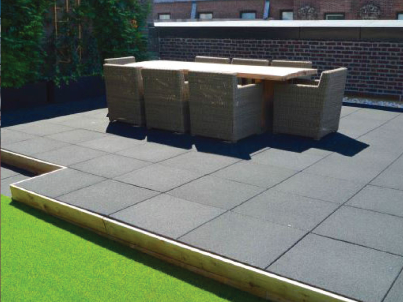 Rubber Rooftop Pavers Rubber Rooftop Paver Tiles In Use On Patio