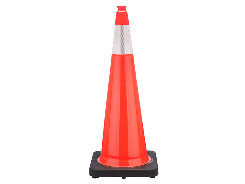 12 Cones CJ Safety 18 White PVC Traffic Safety Cones with 6 Reflective Collar Set of 12
