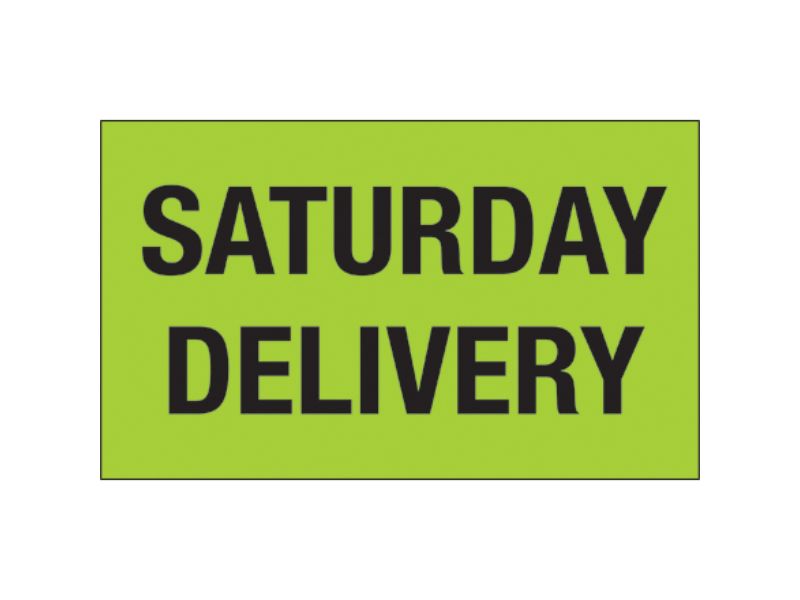 Saturday Delivery Fluorescent Green Labels
