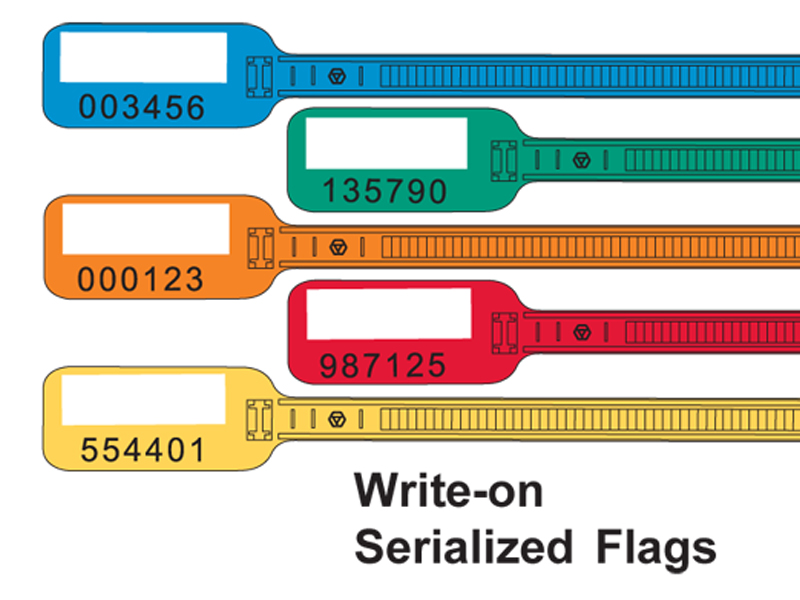 Serialized / Numbered Flag Identification Zip Ties
