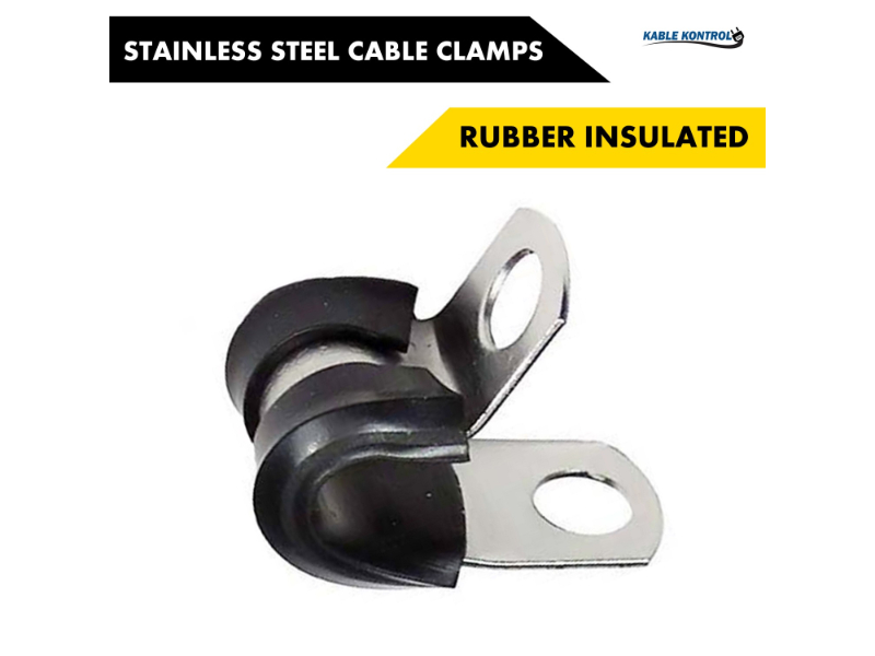 Stainless Steel Cable Clamps Rubber Insulated Cable Clamps