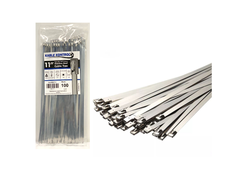 100pc Stainless Steel Exhaust Wrap Multi Purpose Zip Locking Cable Ties US for sale online 