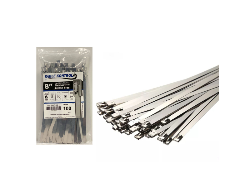 5pcs 33 Inch Stainless Steel Cable Zip Ties 0.18 Inch Width Metal Exhaust Wrap Antioxidative