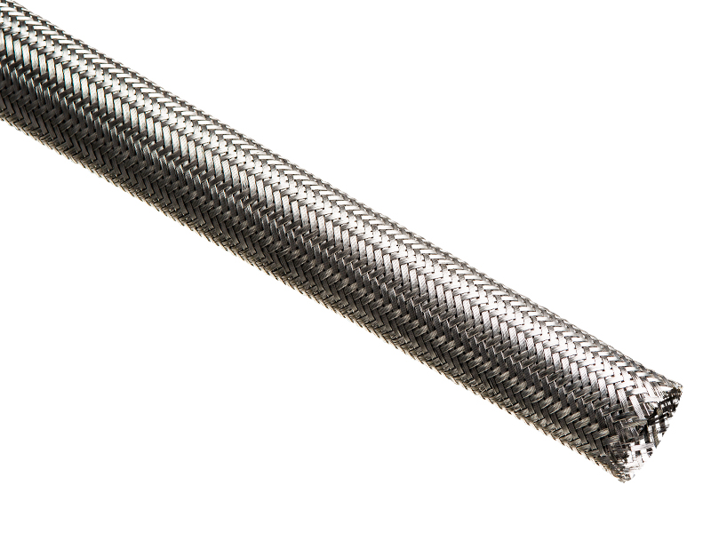 Techflex® Flexo® Stainless Steel Braided Cable Sleeving - 1/2 Inside  Diameter - 25' Spool - Silver