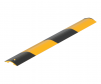 Black and yellow aluminum cable hose protector with 24" length, 1.25" width, and .3125" height