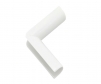 Inside elbow for CordMate cable raceway, white.