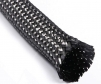 Black carbon fiber braided sleeve opening