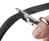 Clean Cut PET sleeving being cut with scissors