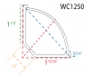 Corner duct WC1250 drawing
