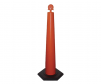 Cortina orange stacker round top channelizer cone with no collar, 15 lb hexagon base, and 36 inch height
