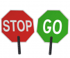 Cortina stop and go hand held traffic sign with 18 inch aluminum sign frame and with 9 inch polygrip handle with no sheeting