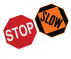 Cortina stop slow hand held traffic sign with 18-24 inch plastic sign with no handle and no sheeting