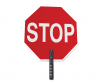 Cortina stop hand held traffic sign with 18 inch plastic aluminum sign with 9 inch poylgrip handle with no sheeting
