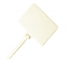 2 inch by 3 inch flag top zip tie in ivory