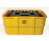 eag-1683-yellow polyethylene ibc spill tub with support for chemical spill containment