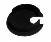 Reverse view of metal desk and table grommet