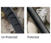 techflex hvac foam protective wrap sleeving product in use side by side with unprotected hvac foam that is rotting