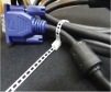Natural nylon ladder type cable tie in use