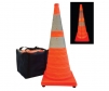 Pop-up safety cones shown before and after 