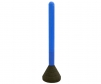 blue plastic bollard post mounted on heavy black rubber base