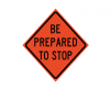 JBC road work warning sign, 