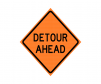 JBC safety sign Detour Ahead", mesh, Orange