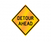 JBC safety sign Detour Ahead", reflective, Yellow