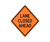 JBC safety sign "Lane Closed Ahead", mesh, Orange 