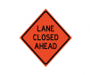 JBC safety sign "Lane Closed Ahead", reflective, Red