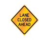 JBC safety sign "Lane Closed Ahead", reflective, Yellow