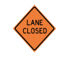 JBC safety sign "Lane Closed", mesh, Orange