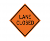 JBC safety sign "Lane Closed", non-reflective, Orange
