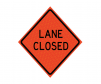 JBC safety sign "Lane Closed", reflective, Red