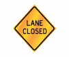 JBC safety sign "Lane Closed", reflective, Yellow