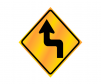 JBC roll up signage, Turn left image, reversible, Yellow, reflective,