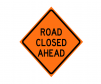 JBC roll up sign "Road Closed Ahead", Non reflective, Orange