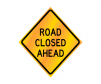 JBC roll up sign "Road Closed Ahead" reflective, yellow